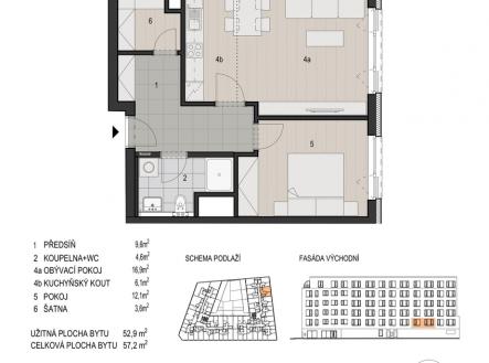 Katalogový list bytu | Prodej bytu, 2+kk, 57 m²