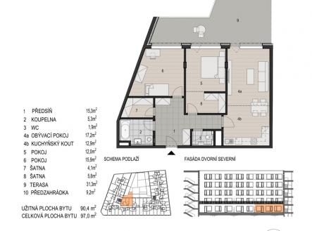 Katalogový list bytu | Prodej bytu, 3+kk, 97 m²