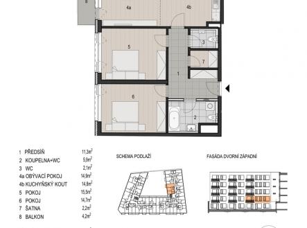 Katalogový list bytu | Prodej bytu, 3+kk, 88 m²
