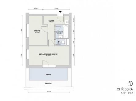 1np 2kk.jpg | Prodej bytu, 2+kk, 43,1 m²