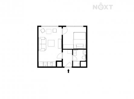 Pronájem bytu, 2+kk, 30 m²