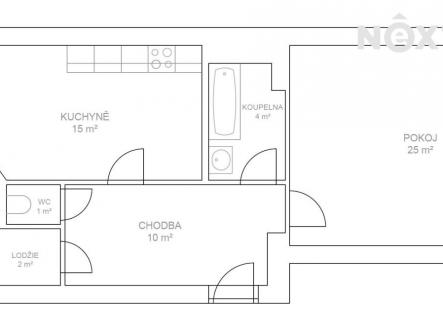 Prodej bytu, 1+1, 59 m²