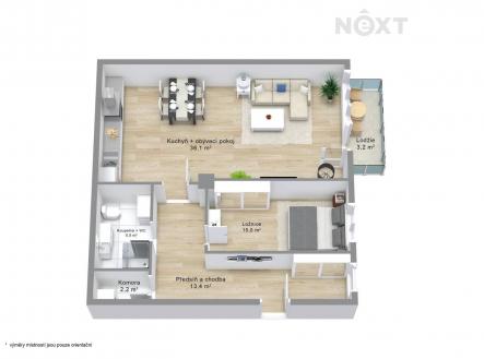 Prodej bytu, 2+kk, 73 m²
