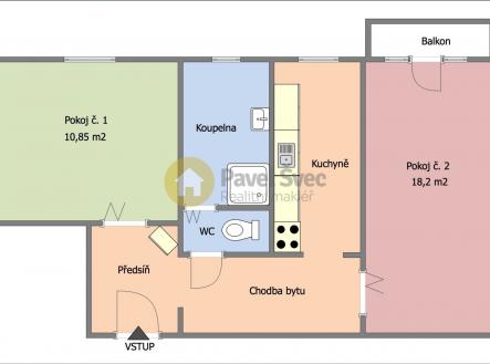 foto: 4 | Pronájem bytu, 2+1, 52 m²