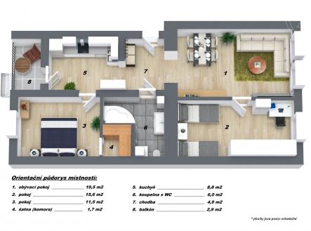 . | Prodej bytu, 3+1, 68 m²