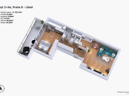 . | Prodej bytu, 2+kk, 89 m²