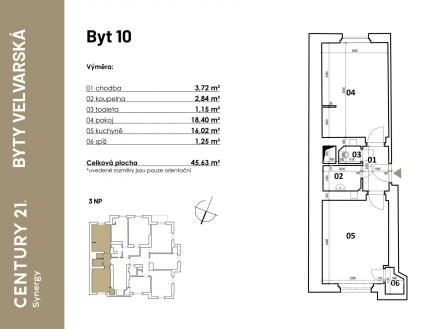 . | Prodej bytu, 2+kk, 46 m²