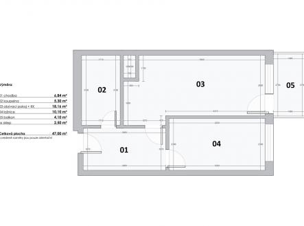 . | Prodej bytu, 2+kk, 47 m²