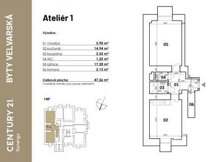 . | Prodej bytu, 2+kk, 47 m²