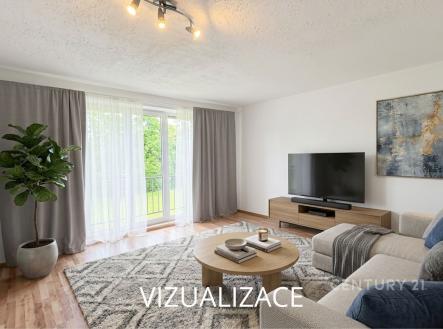 vizualizace obývací pokoj | Pronájem bytu, 3+1, 80 m²
