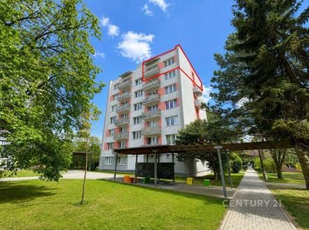 Vícepatrový bytový dům s moderní fasádou, rozsáhlá zeleň, klidná lokalita, ideální pro rodiny, dobrá dostupnost městské infrastruktury. | Prodej bytu, 3+1, 63 m²