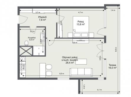 pudorys.jpg | Prodej bytu, 2+kk, 72 m²