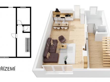 půdorys přízemí | Prodej - dům/vila, 116 m²