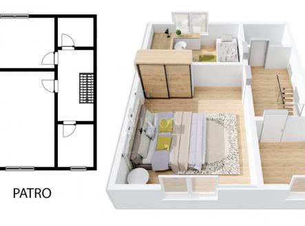 půdorys patro | Prodej - dům/vila, 116 m²