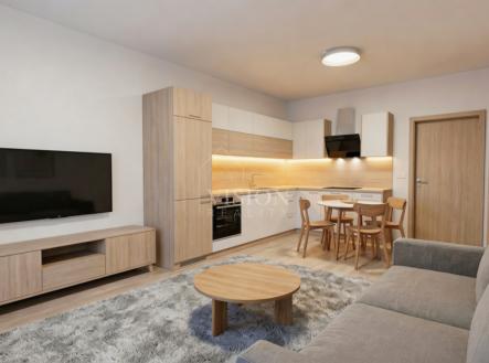 VIZUALIZACE OBÝVACÍ POKOJ A KK | Prodej bytu, 2+1, 60 m²