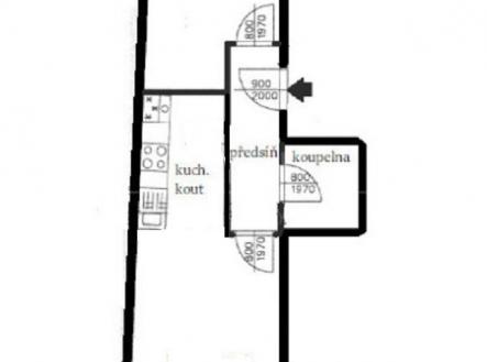 Půdorys | Prodej bytu, 2+kk, 41 m²