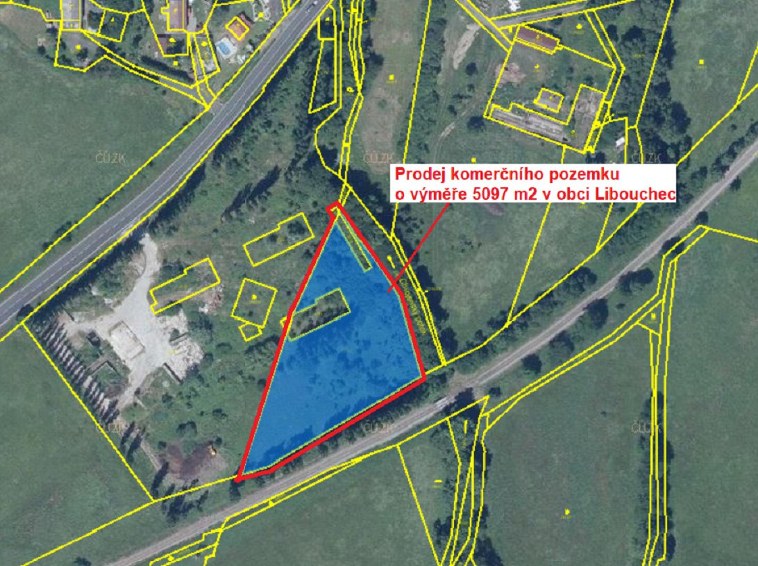 Prodej komerčního pozemku o výměře 5093 m2 v obci Libouchec, okr. Ústí n. Labem