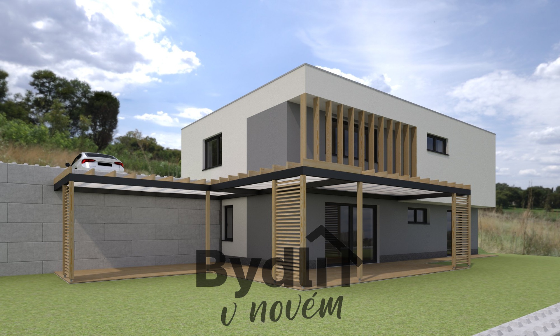 vizualizace fasáda zadní pohled