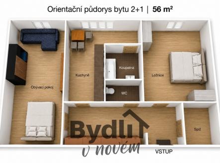 Půdorys bytu Smrkovická | Prodej bytu, 2+1, 58 m²