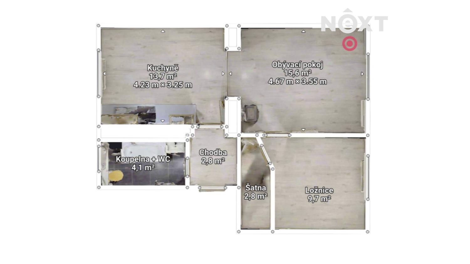 Pronájem byt 2+1, 48㎡