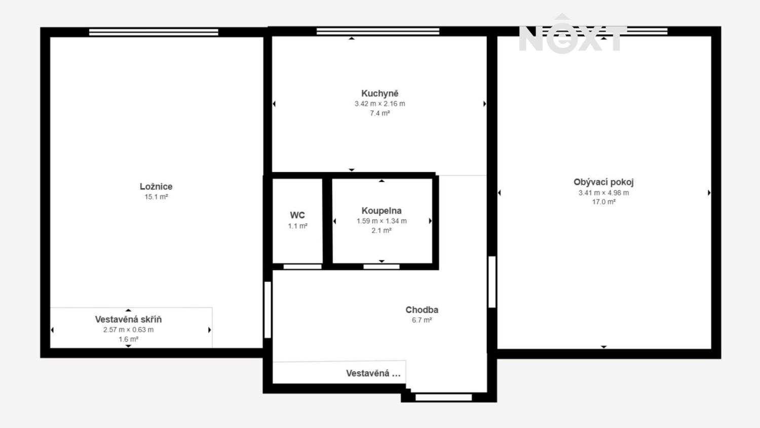 Prodej byt 2+1, 51㎡