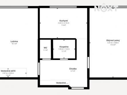 Prodej bytu, 2+1, 53 m²