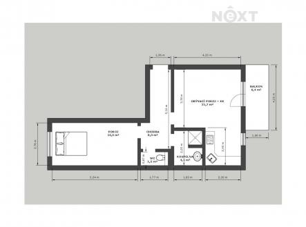 Prodej bytu, 2+kk, 52 m²