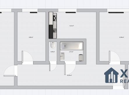 Půdorys | Prodej bytu, 3+1, 67 m²