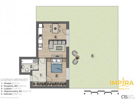 2d-layout-graficky-c.jpg | Pronájem bytu, 2+kk, 45 m²