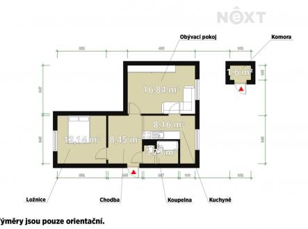 Prodej bytu, 2+1, 49 m²