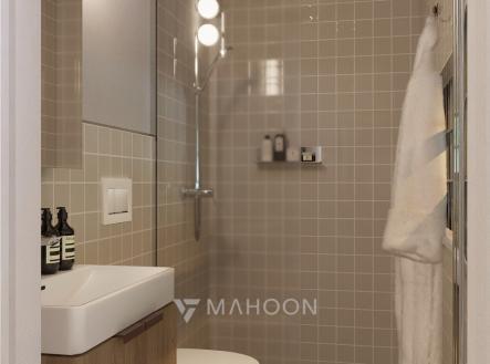 vizualizace koupelna | Prodej bytu, 2+kk, 47 m²