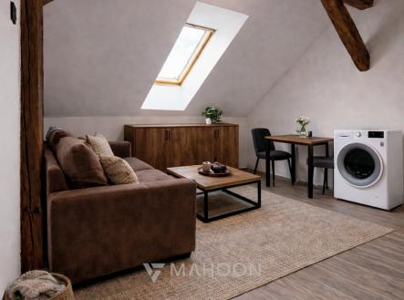 vizualizace obývací částí s jídelnou varianta 2 | Prodej bytu, 1+kk, 48 m²