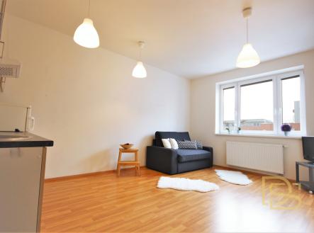 Obytný pokoj s kuchyňským koutem | Pronájem bytu, 1+kk, 30 m²
