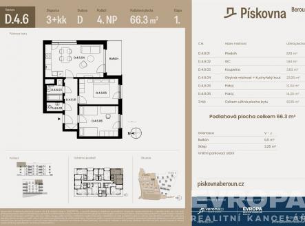 . | Prodej bytu, 3+kk, 66 m²
