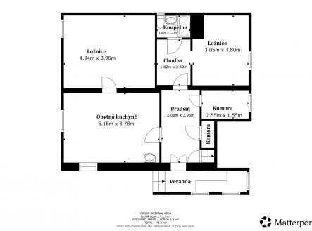 Půdoryrys domu | Prodej - dům/vila, 85 m²