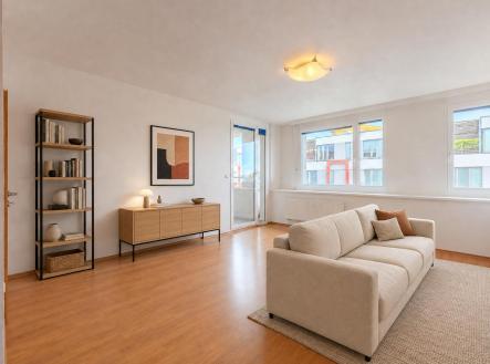 Vizualizace obývací pokoj | Prodej bytu, 2+kk, 53 m²