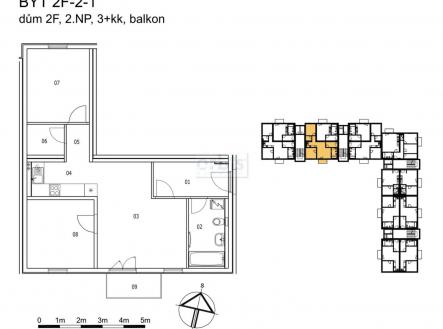 Prodej bytu, 3+kk, 67 m²