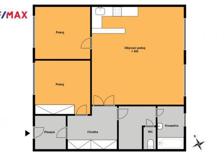 Plánek bytu | Prodej bytu, 3+kk, 87 m²