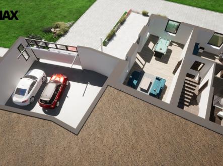 Vizualizace - 3D plánek 1. PP | Prodej - pozemek pro bydlení, 2 356 m²