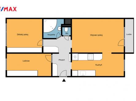 Plánek bytu | Prodej bytu, 3+1, 76 m²