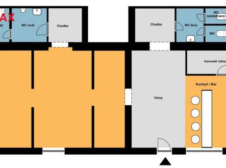 Plánek prostor | Pronájem - obchodní prostor, 100 m²