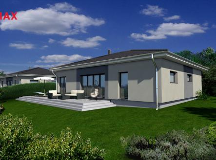 olovnice-3d-pohled-od-plotu-na-zahradu-a-dum-vizualizace.jpg | Prodej - dům/vila, 122 m²