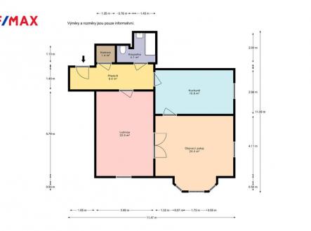 remax-zizka-cestmirova-521-pudorys.jpg | Prodej bytu, 3+kk, 87 m²