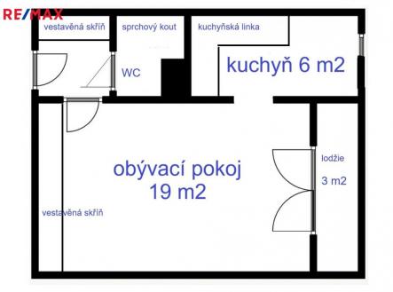 06-pudorys-bytu.jpg | Prodej bytu, 1+1, 29 m²