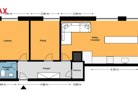 3780-primatorska-pudorys.jpg | Pronájem bytu, 3+kk, 69 m²