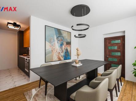 Vizualizace kuchyně a jídelny | Prodej - dům/vila, 148 m²