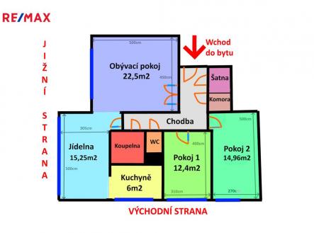 Plánek bytu | Prodej bytu, 4+1, 89 m²