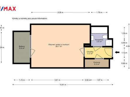 jakub-zizka-za-zameckem-pudorys.jpg | Prodej bytu, 1+kk, 37 m²