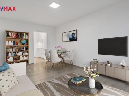 VIZUALIZACE jídelní kout | Pronájem bytu, 2+kk, 42 m²