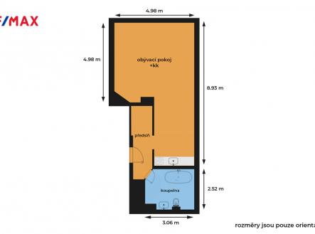 byt-ptice-pudorys.jpg | Prodej bytu, 1+kk, 43 m²